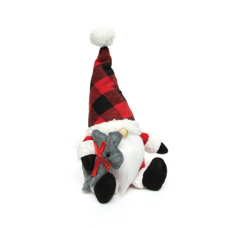 The Holiday Aisle Buffalo Plaid Gnome Holding Deer Wayfair